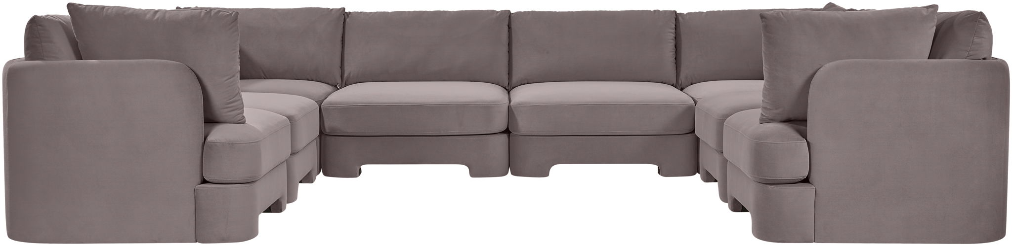 Hammond - Velvet Performance Fabric Upholstered 8 Piece U-Shaped Sectional