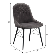Abraham - Side Chair (Set of 2) - Black / Dark Gray