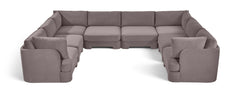 Hammond - Velvet Performance Fabric Upholstered 8 Piece U-Shaped Sectional