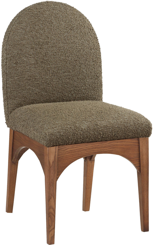 Waldorf - Boucle Dining Side Chair With Brown Legs