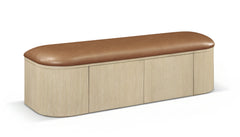 Velden - Upholstered Storage Bench With Stained Natural Base