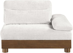 Turin - Chenille Fabric Upholstered Modular Arm Chair - Walnut Base