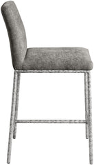 Reeves - Chenille Fabric Upholstered Counter Stool (Set of 2) - Silver Base
