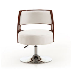 Salon - Swivel Lounge Chair 2 Tone Design With Adjustable Height And Full Swivel For Living Room - White