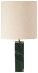 Vellum - Genuine Marble Base And Linen Textured Fabric Shade Table Lamp