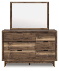 Chirason - 3 Pc. - Twin Panel Bed With Storage, Dresser And Mirror - Brown