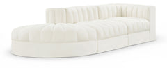 Rummi - Velvet Performance Fabric Upholstered 3 Piece Modular Sectional