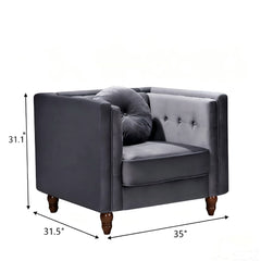 Chesterfield Accent Tufted Square Arm Side Chair