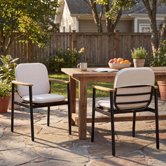 Outdoor Dining Chair - Beige / Black / Teak