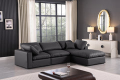 Comfy - 4 Piece Faux Leather Modular Sectional With Chaise