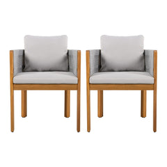 Outdoor Dining Chairs With Rope Handles (Set of 2)