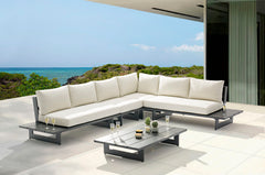 Maldives - 4 Piece Water Resistant Outdoor Patio Modular Sectional With Gray Base