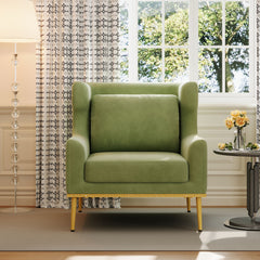 Elegant Curved Armrest Accent Armchair