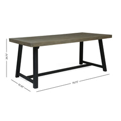 7 Pieces Modern Outdoor Dining Set With Acacia Wood Table And Chairs