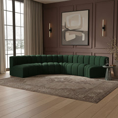 Arc - Boucle Fabric 6 Piece U-Shaped Modular Sofa