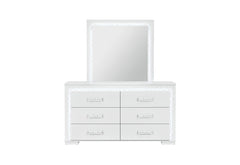 Naomi - 4 Piece Bedroom Set (Full Bed, Dresser, Mirror, Nightstand) - Silver Marble