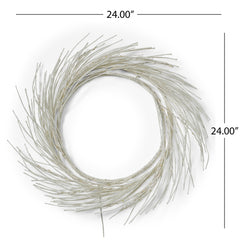 Paper Wreath With LED - White