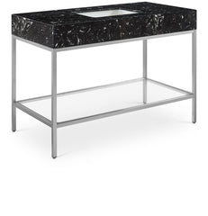 Marmo - Engineered Marble Bathroom Vanity With Chrome Base