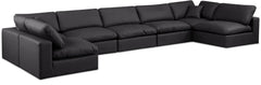 Comfy - 7 Piece Faux Leather Modular Armless Sectional