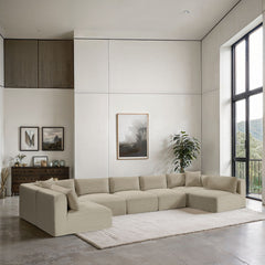 Shaggy - 7 Piece Modular U-Shaped Armless Sectional