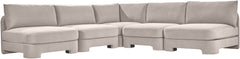 Hammond - Velvet Performance Fabric Upholstered 5 Piece Armless Sectional