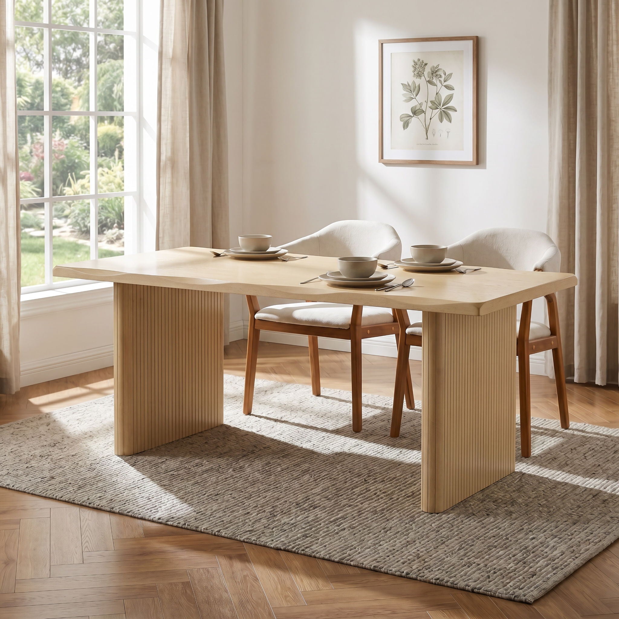 Rectangular Indoor Dining Table - Natural