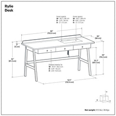 Rylie - Desk - Natural Aged Brown