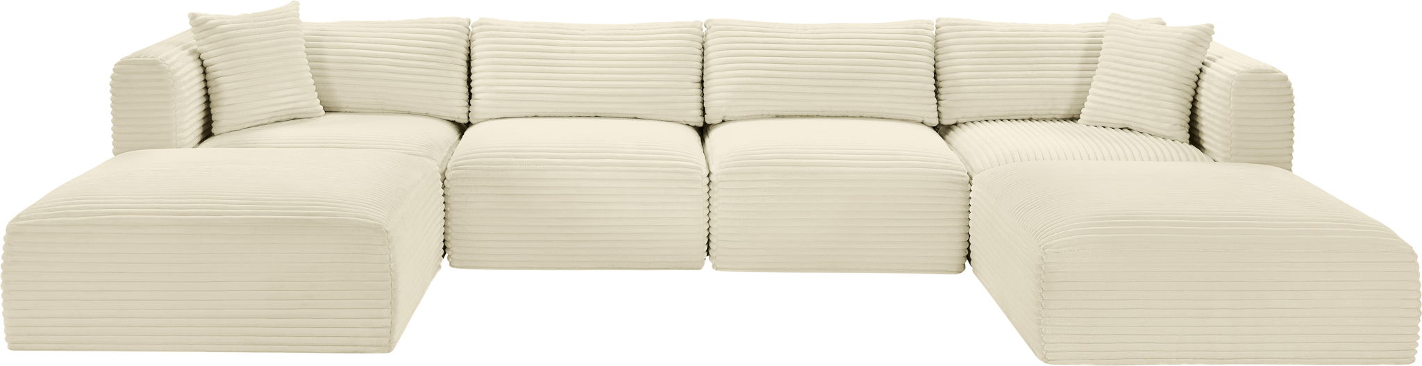 Shaggy - 6 Piece Modular Sectional With 2 Ottomans