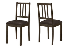 Dining Chair, Side, Upholstered For Dining Room, Transitional (Set of 2) - Brown