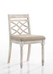 Havanna - Wide Contemporary Fabric Chair With Cushion (Set of 2) - Off White