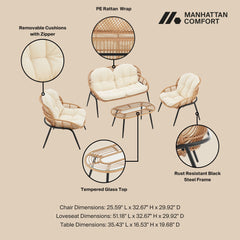 Pine - 4 Piece Outdoor Conversation Set