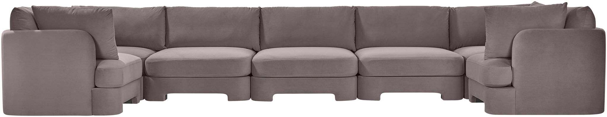Hammond - Velvet Performance Fabric Upholstered 7 Piece U-Shaped Sectional
