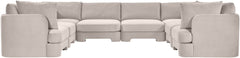 Hammond - Velvet Performance Fabric Upholstered 8 Piece U-Shaped Sectional