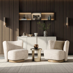 Miranda - Armless Swivel Accent Chair - Natural Gray