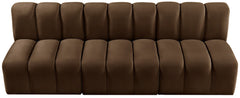 Arc - Velvet 4 Piece Modular Straight Sofa - Brown