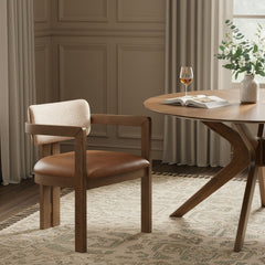 Ravina - Upholstered Dining Chair With Stained Brown Base (Set of 2)