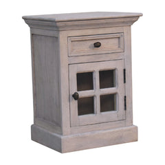 Glazed Bedside Table - Stone White