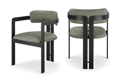 Aurum - Vegan Leather Upholstered Dining Chair With Graphite Black Base (Set of 2)