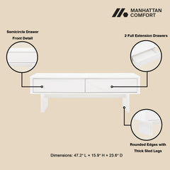 Ella - Coffee Table With 2 Full Extension Drawers