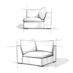 Jasmine - Corner Sofa Module - Gray