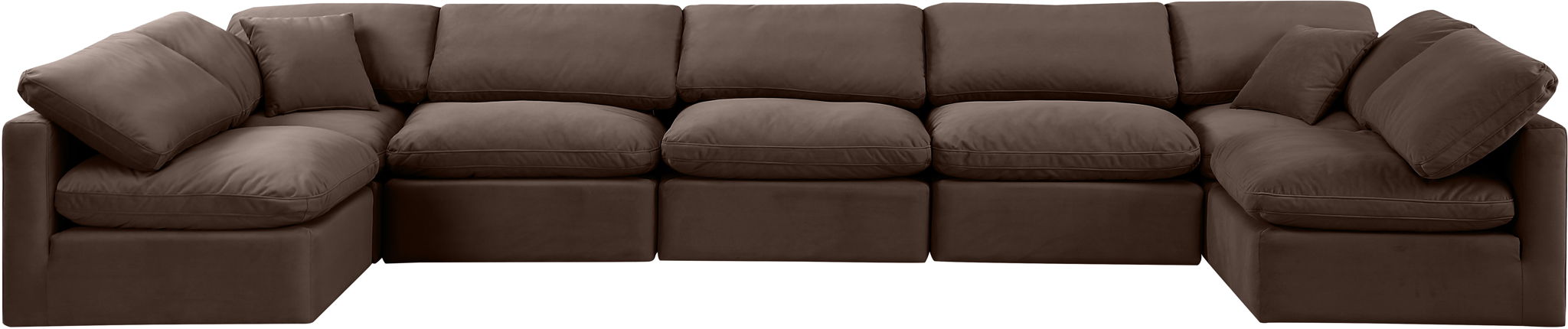 Indulge - Velvet 7 Piece Modular U-Shaped Sectional