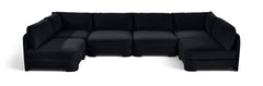 Hammond - Velvet Performance Fabric Upholstered 6 Piece U-Shaped Armless Sectional
