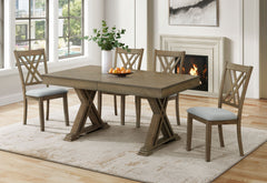 D2974 - 5 Piece Dining Room Set (Extension Dining Table With 4 Dining Chairs) - Gray