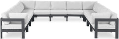 Nizuc - Outdoor Patio 11 Piece Modular Sectional With Gray Frame