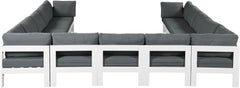Nizuc - Outdoor Patio 13 Piece Modular Sectional With White Frame