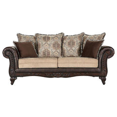 Elmbrook - Upholstered Rolled Arm Sofa - Brown