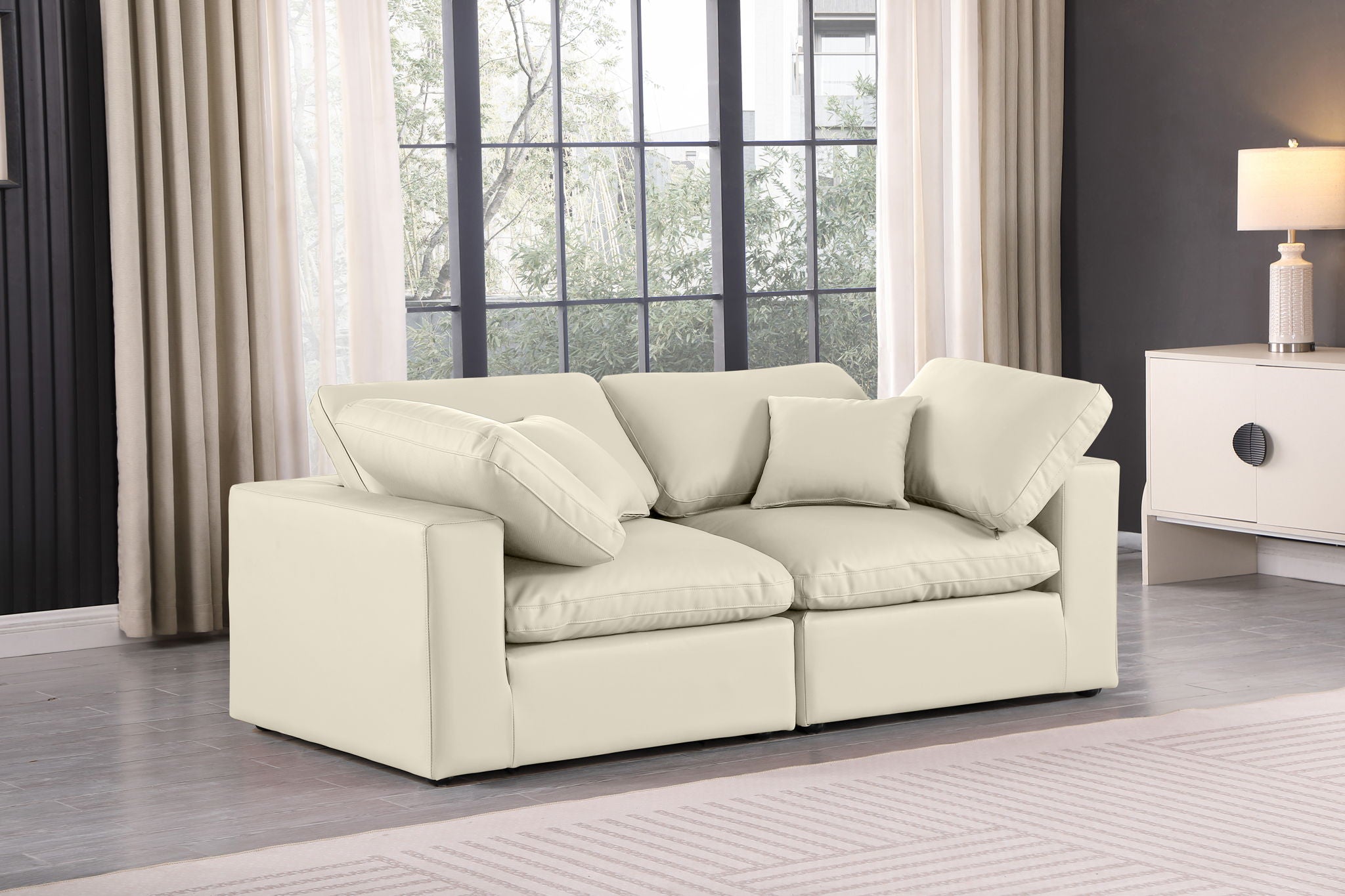 Comfy - Faux Leather Modular Sofa 2 Seats