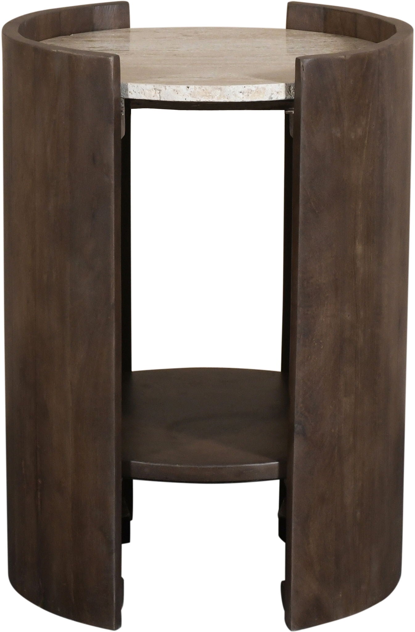 Solstice - Travertine And Mango Wood Table
