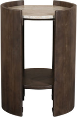 Solstice - Travertine And Mango Wood Table