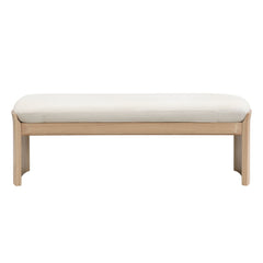 Footstool With Soft Cushion For Living Room - Beige / Natural